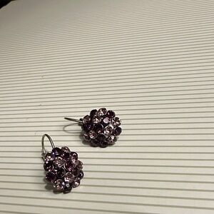 Elegant Pink and Purple Crystal Earrings